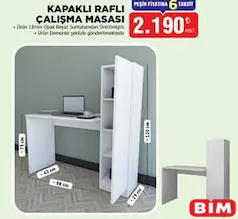 DİENNİ KAPAKLI RAFLI ÇALIŞMA MASASI fiyat ve kampanya bilgisi